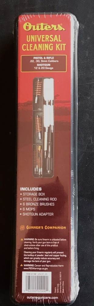 Outers 17 Piece Universal Gun Cleaning Kit 22/30/9mm caliber & 12/20 gauge
