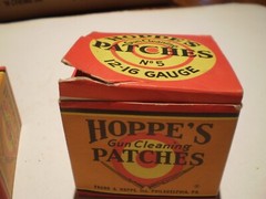 Vtg 4 Hoppe’s Gun Cleaning Patches No 1 2 3 & 5 12-16 Gauge Boxes .22-.270-.35