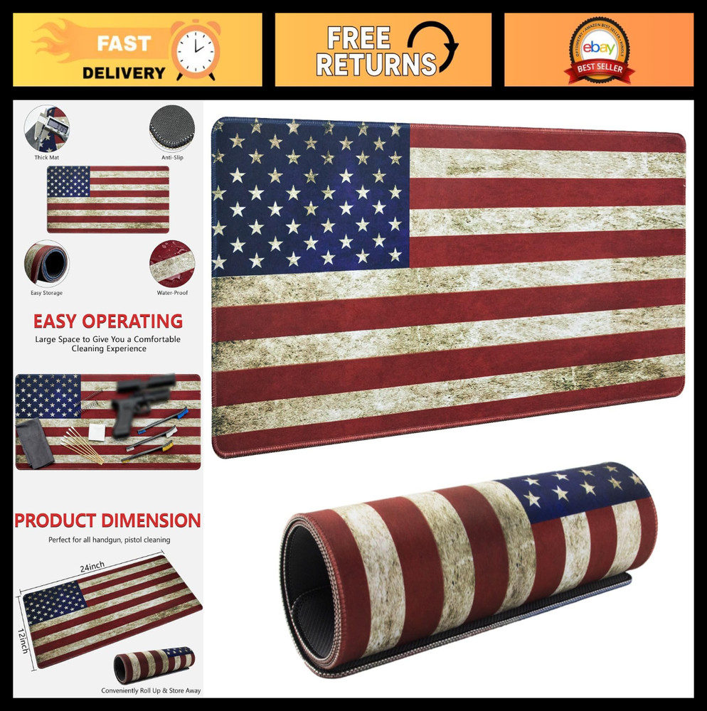 24″x12″ Waterproof Cleaning Mat & Long Swabs – Anti-Slip, Oil-Resistant Workbenc