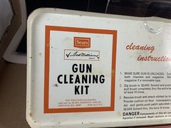 Vintage Sears Hunting Gun Rifle Ted Williams Cleaning Kit Orange EUC Tips Rod