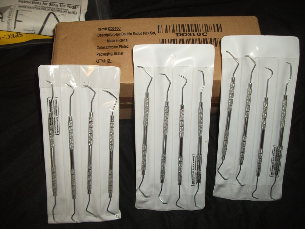 Metal Picks to Aid in Cleaning Guns, New, Double End, 12 (twelve)
