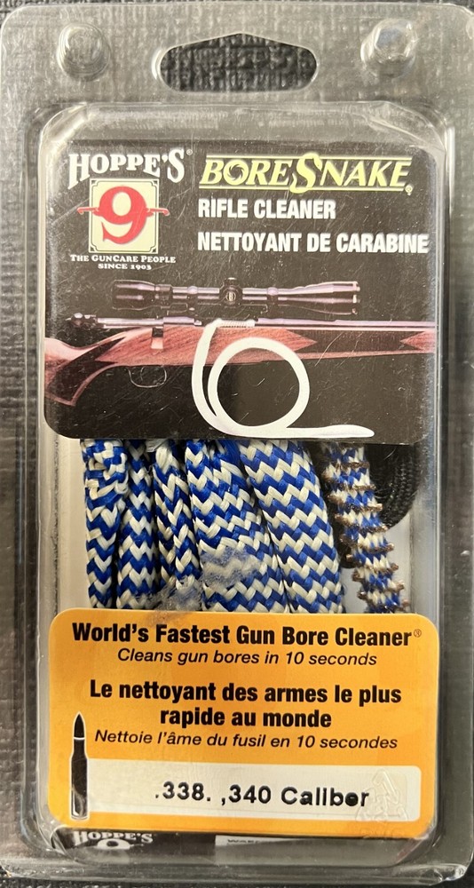 Hoppe’s 9 rifle bore snake cleaner ..338 & .340 caliber item #24017