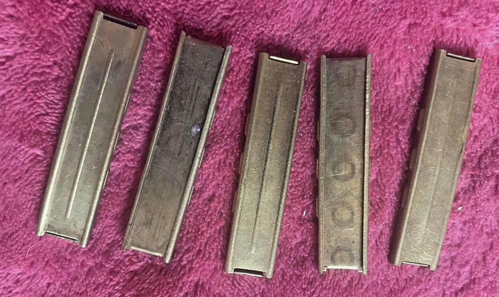 8mm Two Piece Stripper Clip, Brass, Five (5)