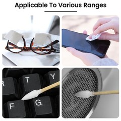 Cleaning Supplies Case – 600PCS Patches & 200PCS Swabs, 6” Double Ended Long…