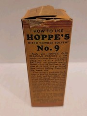Vintage Hoppe’s No. 9 Nitro Powder Solvent Glass Bottle with Box and Instruction