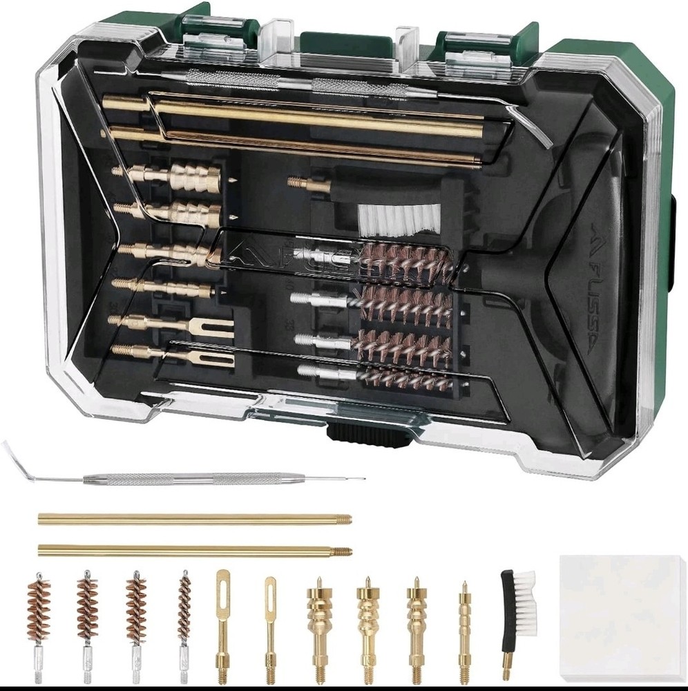 FLISSA Universal Handgun Cleaning Kit, 16 Piece Gun Cleaning Kit Case Included
