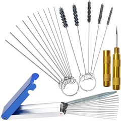 Carburetor Cleaning Kit, 13 Wires + 10 Needles + 5 Brushes + 1 Pick, Premium