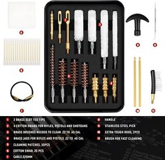Pistol Cleaning Kit Brass Brush and Brass Jag Adapter with Portable Case