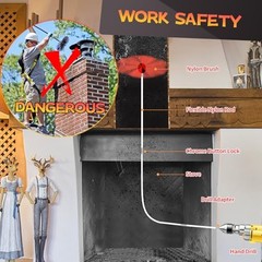 Chimney Sweep Kit, Chimney Cleaning Kit with 8 Flexible White Chimney 26 Feet