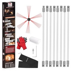 Chimney Sweep Kit, Chimney Cleaning Kit with 8 Flexible White Chimney 26 Feet