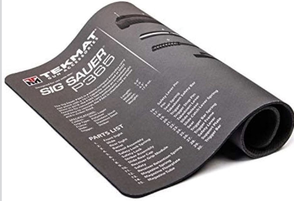 TekMat SIG SAUER P365 Bench Cleaning Mat Non-Slip Roll-Up w/ Microfiber Wipe