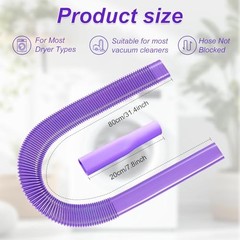 Upgraded Dryer Vent Cleaner Kit: Universal Vacuum Hose Attachment for Purple