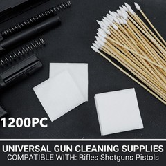 1200pc Gun Cleaning Supplies – 600PCS 1200PCS, White+Brown