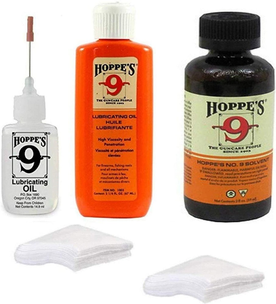 Hoppe’s No. 9 Elite Gun Cleaning Kit Bore Cleaner, Lubricant Oil & Patches 1204