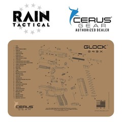 For Glock 43X Schematic Handgun Mat Cerus Gear FDE