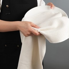 POLYTE Premium Microfiber Kitchen Dish Hand Towel, Waffle Weave, 12-Pack, 16×28″