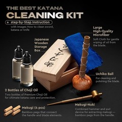 Katana Cleaning Kit – Maintenance Set with Sword Choji Oil – Care for Samurai Ja
