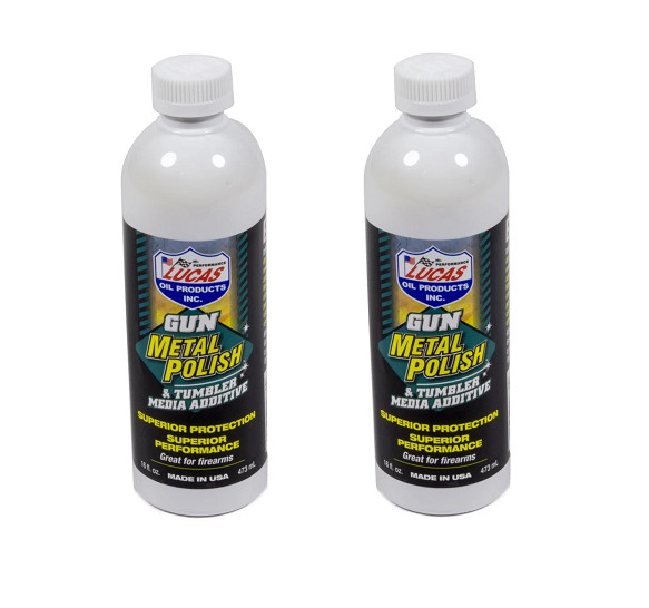 Lucas 10880 Gun Metal Polish Tumbler Media Additive Cleaner Oil 16oz – Qty 2