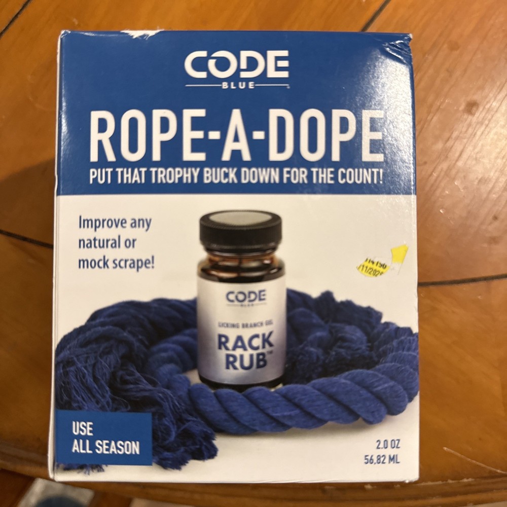 CODE BLUE OA1419 ROPE – A – DOPE Rack Rub Deer / Buck Scent Lure Branch Gel