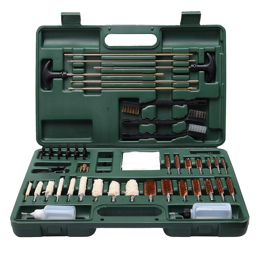 58PCS Portable Universal Gun Cleaning Kit for All Caliber Shotgun, Pistol, Rifl