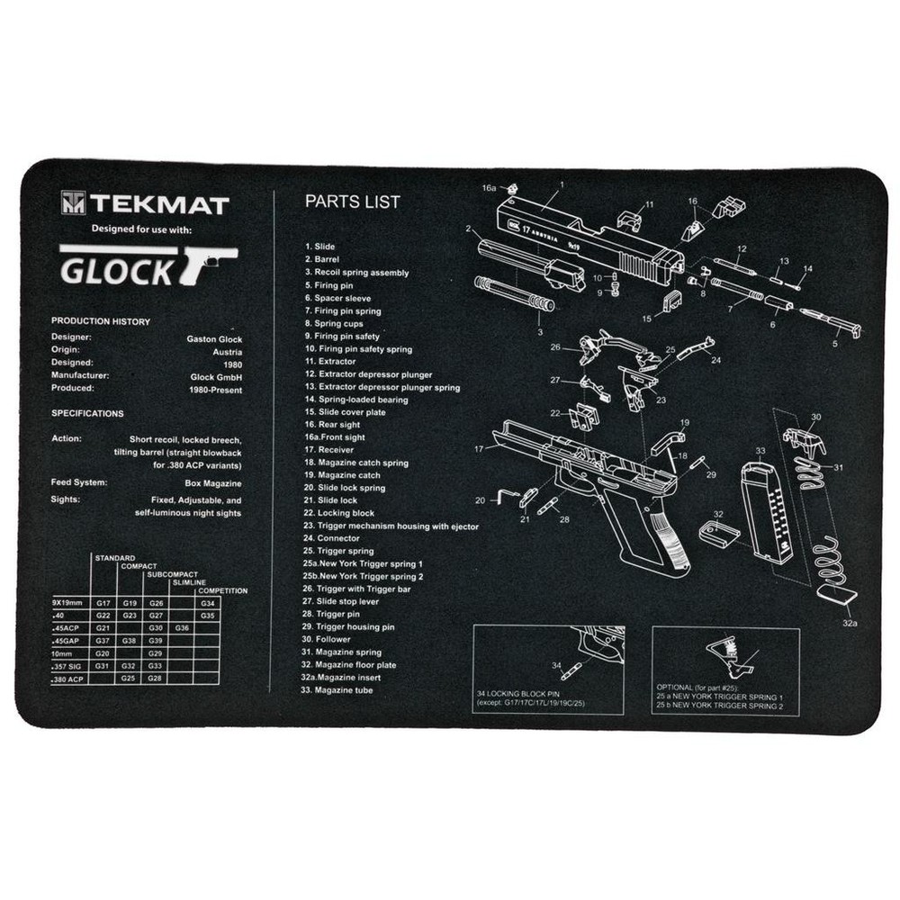 TekMat TEK-R17-GLOCK-G4-TEK, Multi, One Size,Black