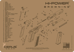BROWNING HI-POWER SCHEMATIC HANDGUN MAT
