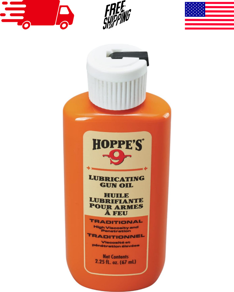 Hoppes 9 Gun Guncare Hunting Rifle Pistol Lubricating Oil 2.25 Oz Bottle NEW