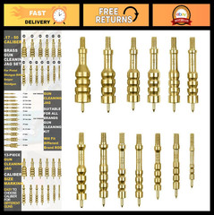 Solid Brass Gun Cleaning Jag Set for Rifles – Slotted Tip with Storage Case