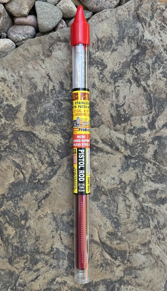 Pro-Shot 1 Piece Polished Stainless Cleaning Rod. 22 Cal 8″. New.