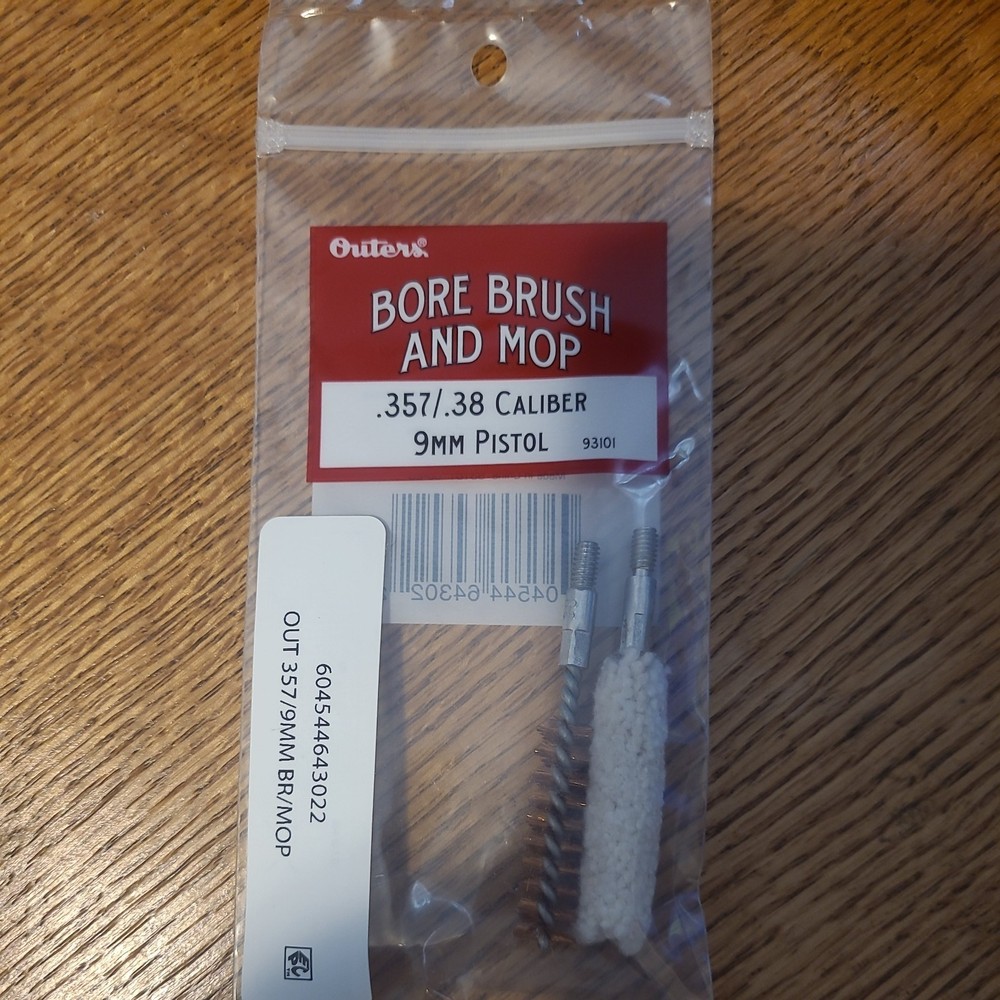 .357/.38 caliber 9mm bore brush and mop