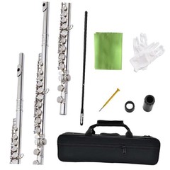 flute 16-hole closed-hole C-tone nickel-plated, beginner to play graded flute,