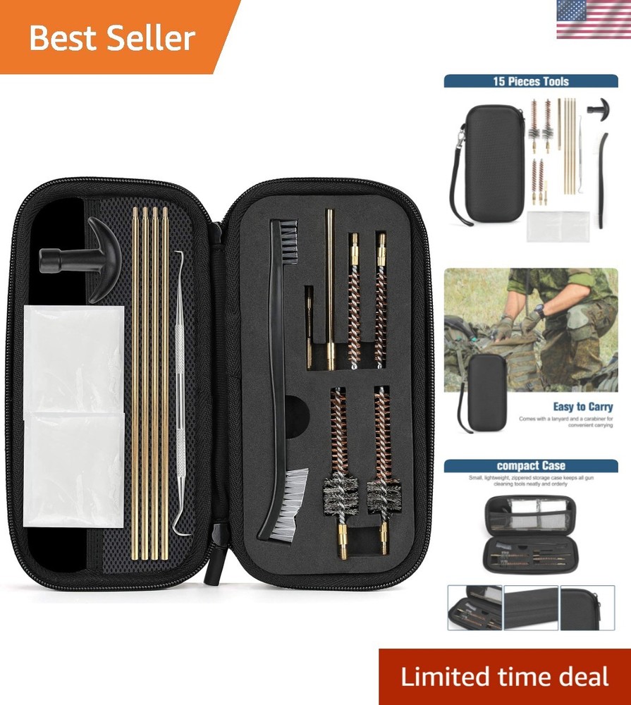 Portable Gun Cleaning Kit with Brass Brushes and Rods – .223/.56 Compatible