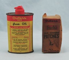 Vintage Outers 445 Gun Oil Tin and Outers Gunslick Cleaning Patches