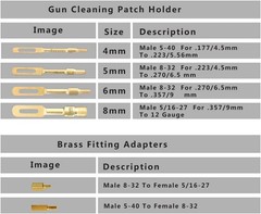 Gun Cleaning Slotted tip/Patch Holder for Patches Brass 6-PC Pack with 2 Brass F
