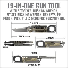 19-in-1 Pistol Multitool & Handgun Utility Tool | Gun Maintenance Kit with Wrenc