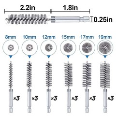 Comprehensive 18pc Bore Brush Cleaning Kit with Durable Stainless Steel Bristles