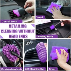 Car Cleaning Kit Car Interior Detailing Kit with High Power 17PCS Purple