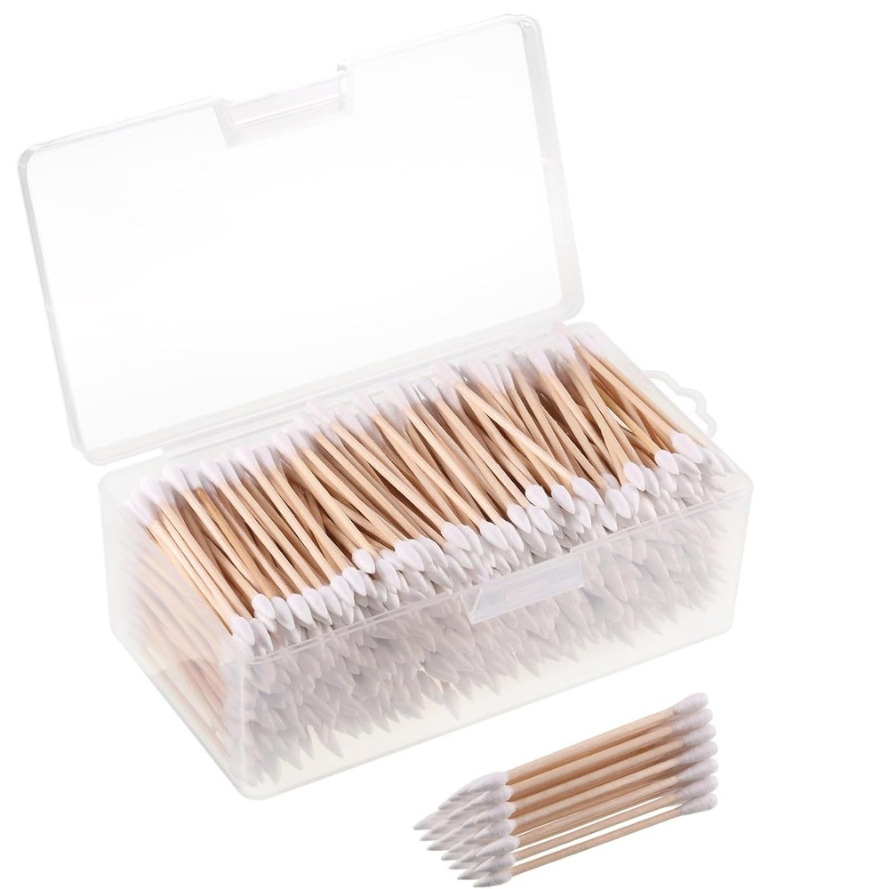 500 Pcs 3 Inch Gun Cleaning Swabs Long Cotton Swabs in Storage Box Long ro