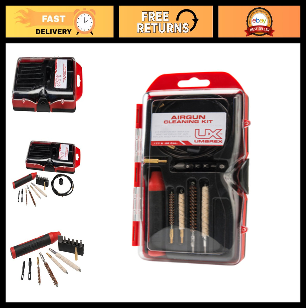 .177 & .22 Caliber Air Gun Cleaning Kit – Rod, Brushes, Mops, Jags, Pads & Adapt