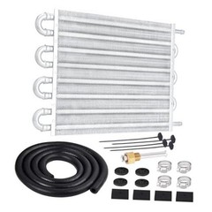 5/16″ Transmission Oil Cooler Tube and Fin Cooler Kit Universal 8 Pass Silver