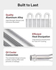 5/16″ Transmission Oil Cooler Tube and Fin Cooler Kit Universal 8 Pass Silver