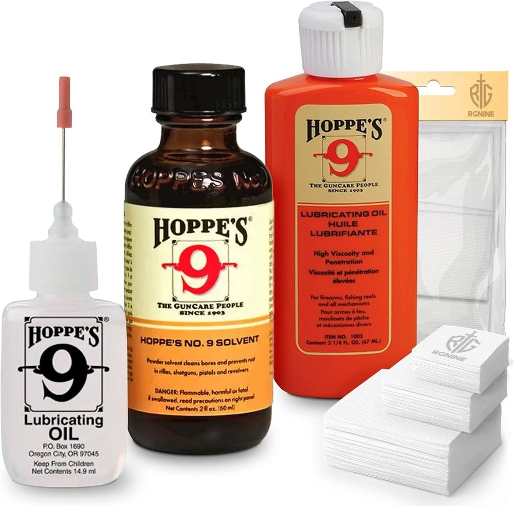 Gun Cleaning Kit – Bore Cleaner Solvent, Lubricating Oil, 40 Patches for 9mm .40