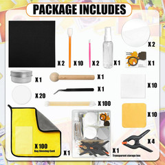 267 Pcs Card Care Clean Kit,Trading Card Cleaning Kit with Fixing Jig and EVA