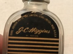 J. C. HIGGINS Nitro Powder Solvent Vintage Empty Bottle