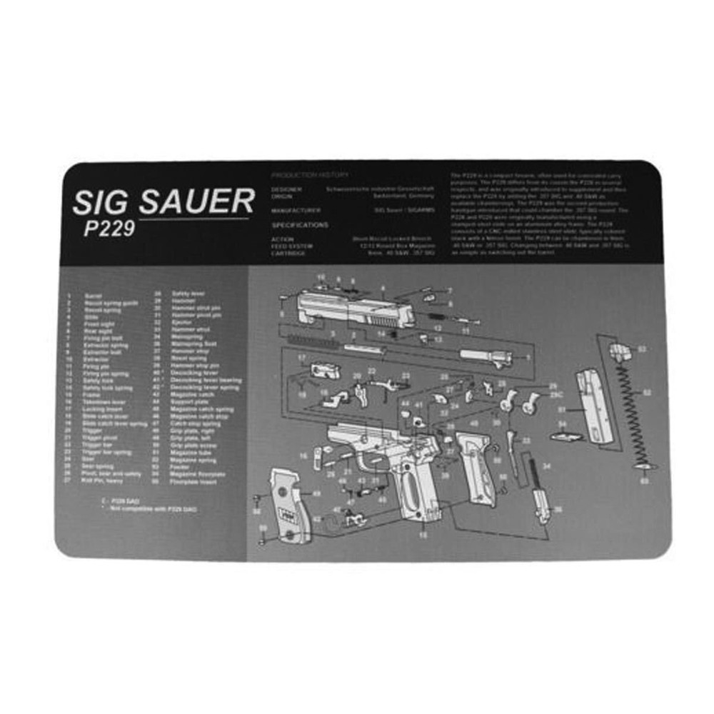 Cleaning Mat for Sig Sauer P229 11×17 JE Machine Tech