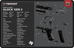 TekMat Glock Gen3 17″x11″ Gun Cleaning Mat Black – TEK-R17-GLOCK-G3