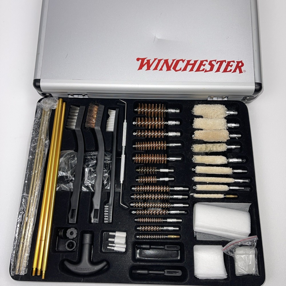Winchester gun cleaning kit in briefcase style carrier 62 piece USED