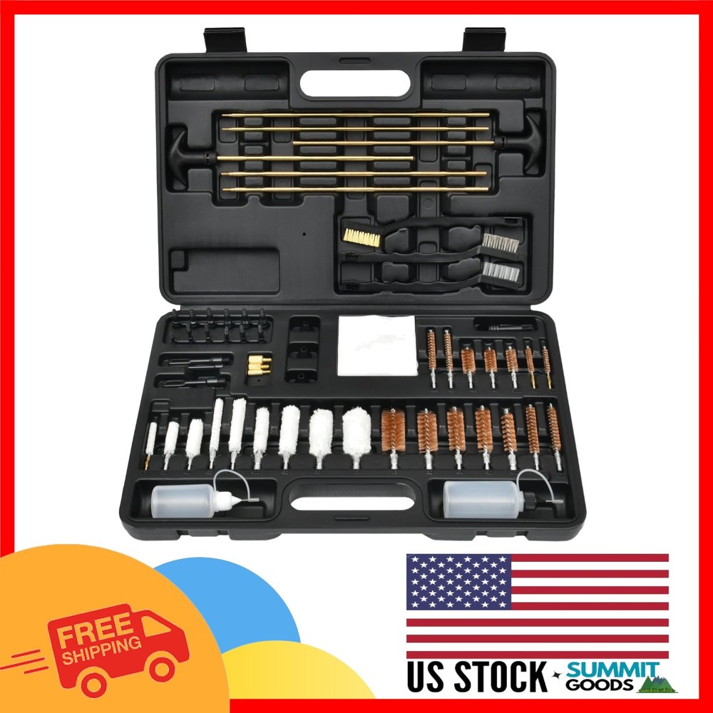 Lightweight Gun Cleaning Kit with Robust Nylon Tips & Compact Case for Easy Use