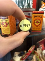 Vintage Hoppe’s No. 9 Nitro Powder Solvent Bottle Partial Contents Original Box