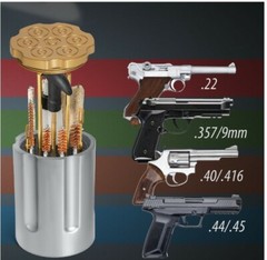 Wild Shot Pistol Cleaning Kit, 22cal .357cal .40cal .45cal 9mm Cylinder Shape